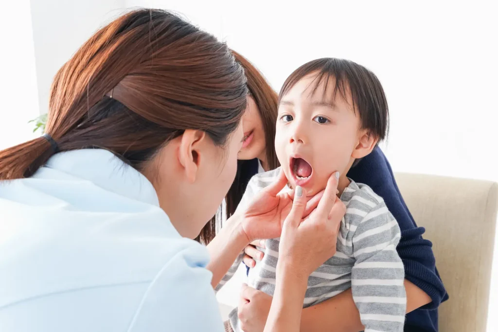 chinese boy at a dental clinic